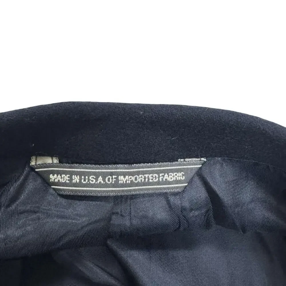 Banana Republic Gold Button USA Made Wool Black Preppy Blazer Suit Jacket 40 L